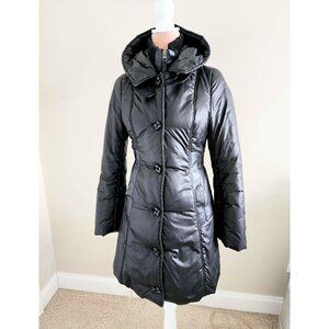 Mackage Black Leather with Hoodie Coat - Women